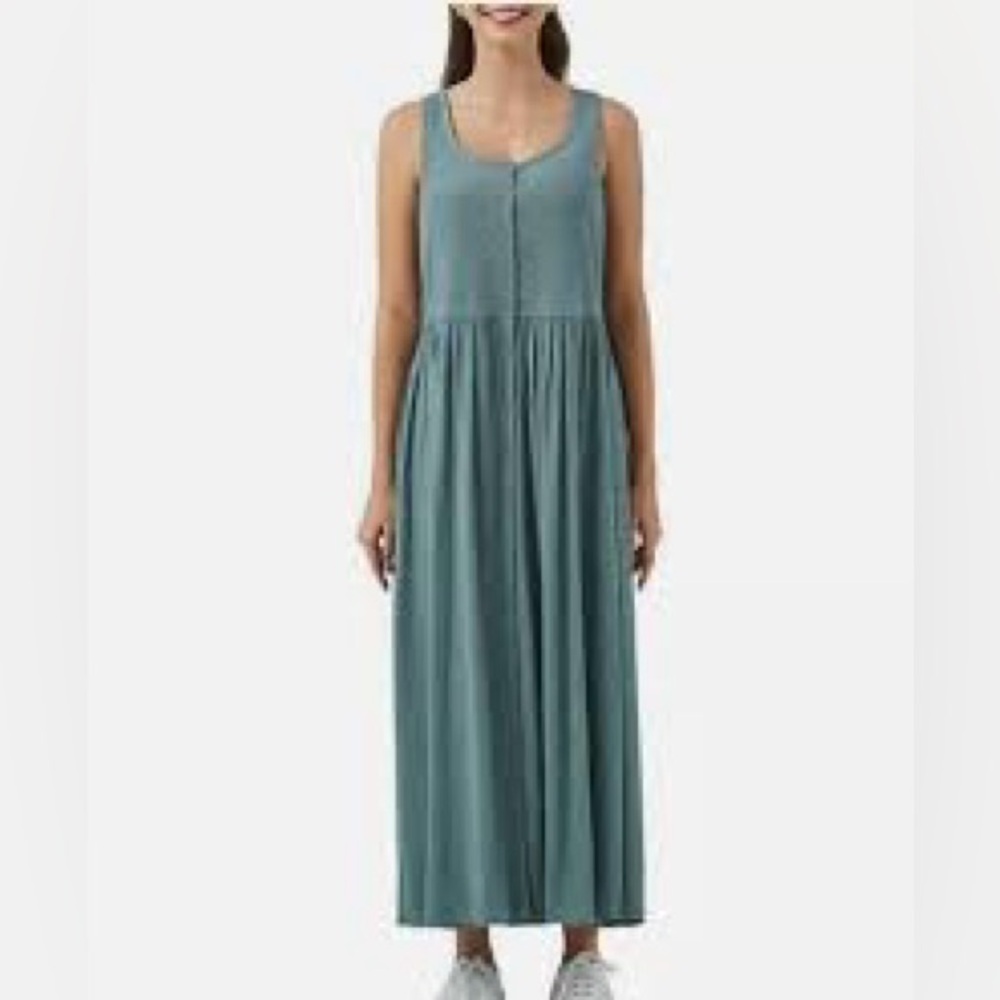 🛑 1 hour sale. New, Frye, Sage Green Button Front Sleeveless Dress w/Pockets L